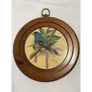 Vintage PH Gommer Bluebird on Branch MCM Wood Framed Print